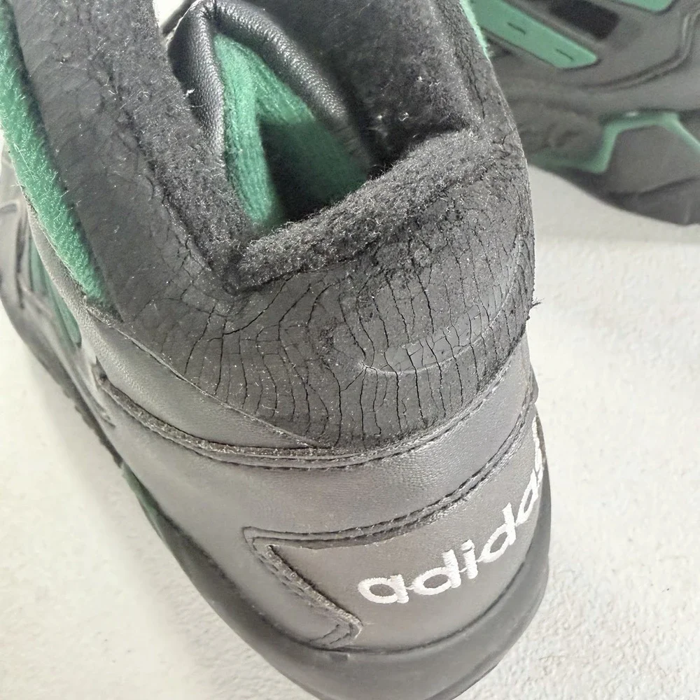 Vintage 1993 Adidas Streetball 2‎ Men's Basketball Shoes Black Green Size 9.5